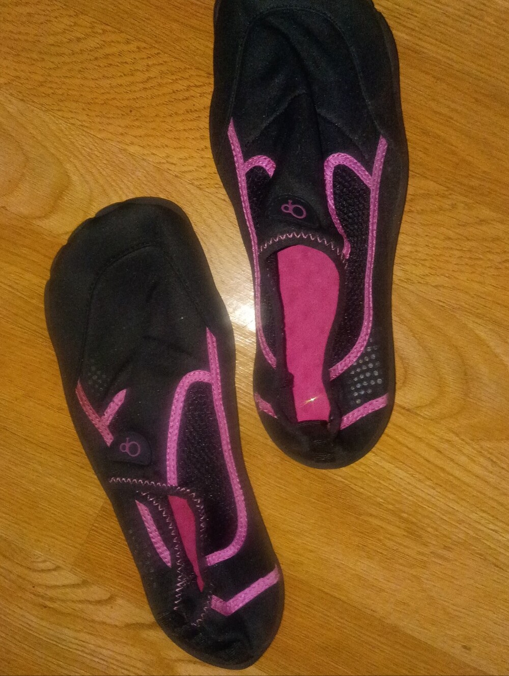 Black and Pink Water-Ready Womens Slip-On Shoes